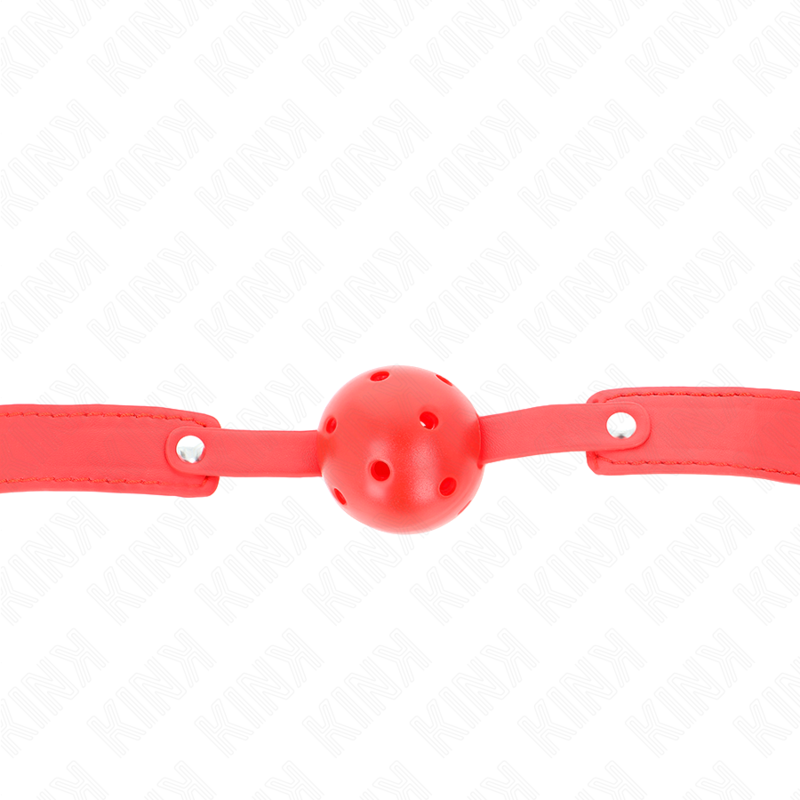 KINK COLLAR & GAG Balle Respirante Rouge 4,5 Cm Bag 65 X 2,5 Cm — vue arrière