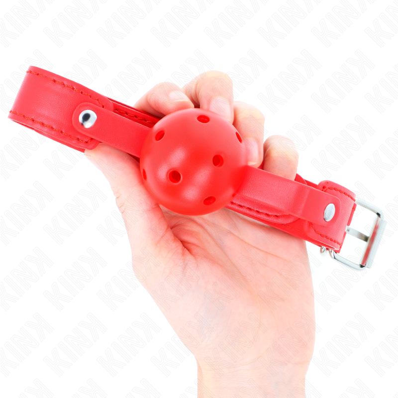 KINK COLLAR & GAG Balle Respirante Rouge 4,5 Cm Bag 65 X 2,5 Cm — vue alternative