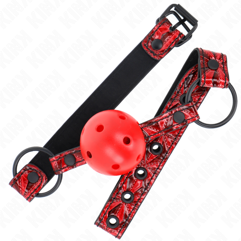 KINK COLLAR & GAG Boule Motif Diamant 4,5 Cm Gag Modèle 1 64,5 Cm Réglable ... — vue détaillée