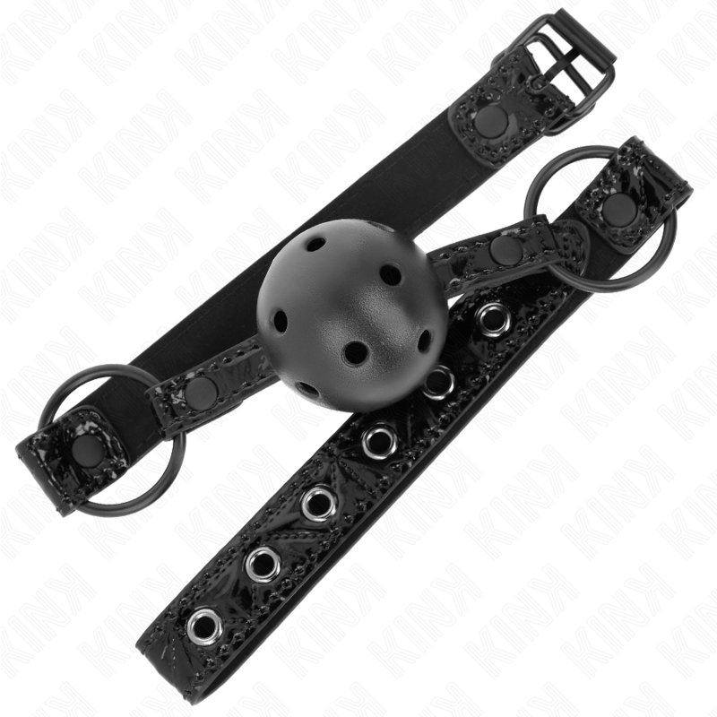 KINK COLLAR & GAG Boule Motif Diamant 4,5 Cm Gag Modèle 3 64,5 Cm Réglable ... — vue détaillée