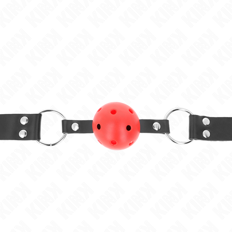 KINK COLLAR & GAG Balle Respirante 4 Cm Bag Double Rivet Rouge 62,5 X 2,5 C... — vue alternative