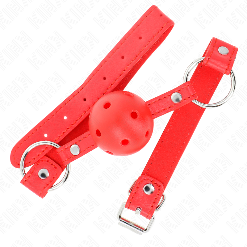 KINK COLLAR & GAG Bâton Respirant 4 Cm Double Rivet Modèle 1 Rouge 62,5 X 2... — vue détaillée