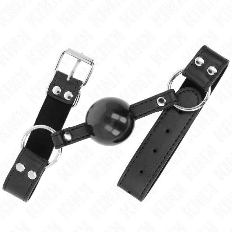 KINK COLLAR & GAG Bâton Bille Souple Solide 4 Cm Sangle Cuir 62 X 2,5 Cm Ré... — vue détaillée
