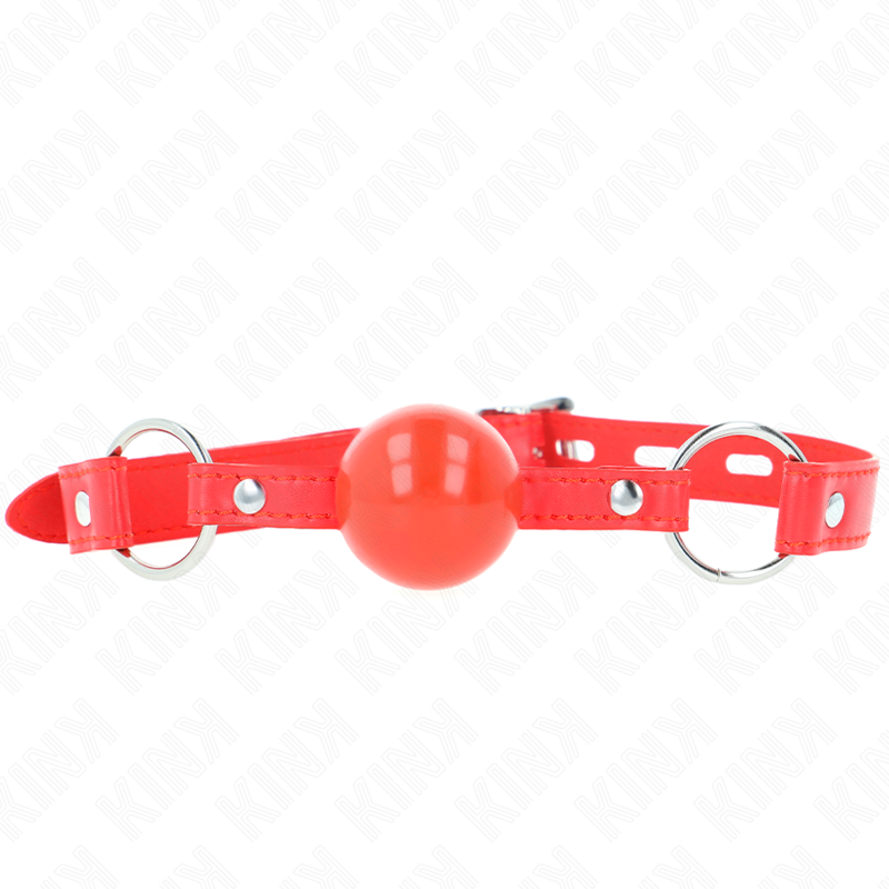 KINK COLLAR & GAG Bâillon Tpe Balle 4 Cm Rojo Lock 60 X 2 Cm - Aura Intime