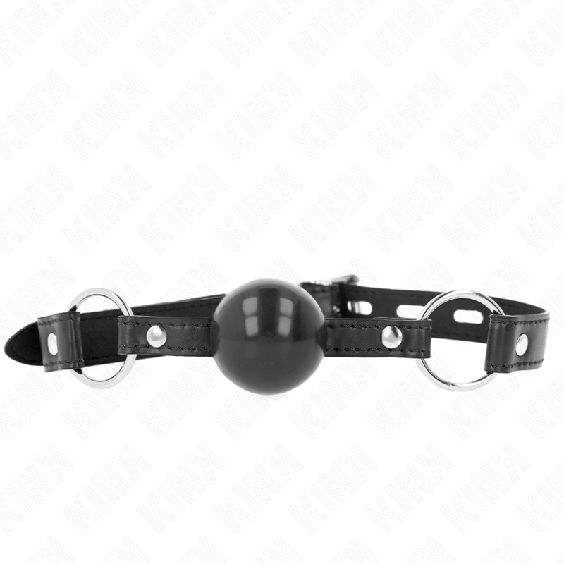 KINK COLLAR & GAG Balle Tpe Noire 4 Cm Bag 60 X 2 Cm - Aura Intime