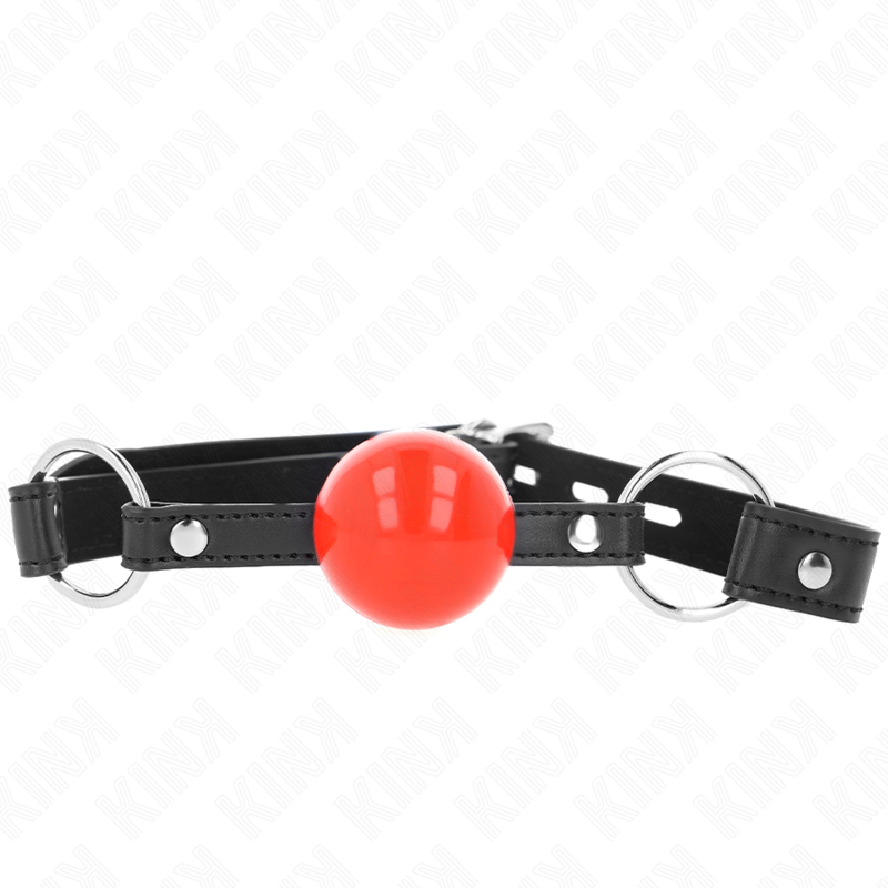 KINK COLLAR & GAG Bâillon Balle 4 Cm Serrure Boule Rouge Bracelet Noir 60 X... — vue alternative