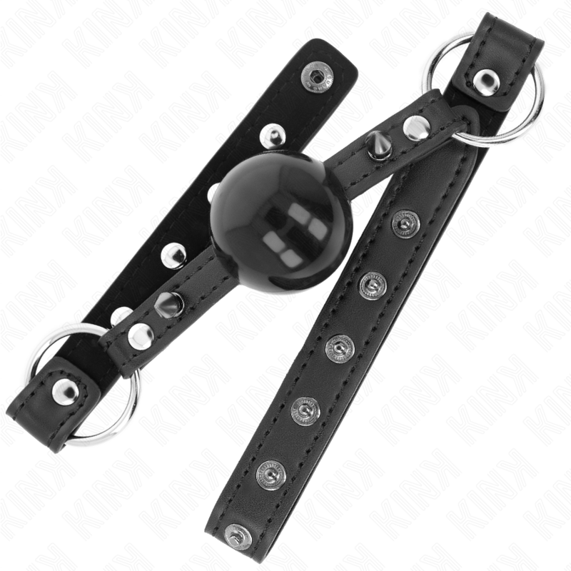 KINK COLLAR & GAG Bâillon Balle 4 Cm Pointe Rivet Snap Lock 65 X 2 Cm — vue détaillée