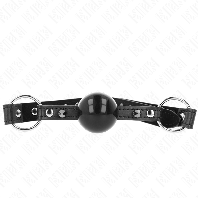 KINK COLLAR & GAG Bâillon Balle 4 Cm Pointe Rivet Snap Lock 65 X 2 Cm - Aura Intime