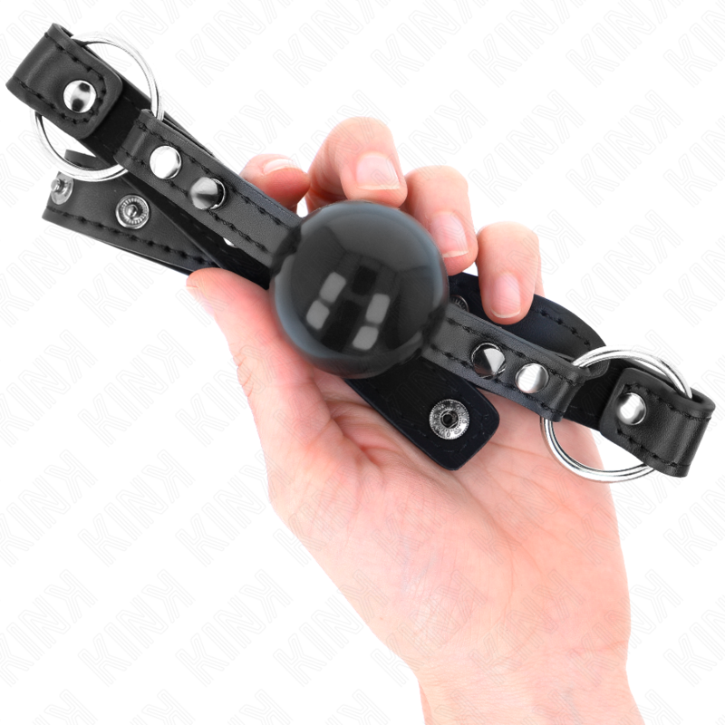 KINK COLLAR & GAG Bâillon Balle 4 Cm Pointe Rivet Snap Lock 65 X 2 Cm — vue arrière