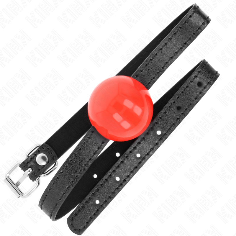 KINK COLLAR & GAG Balle Solide Simple Rouge 4 Cm Bag 65 X 1,5 Cm — vue détaillée