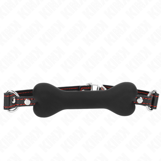 KINK COLLAR & GAG Bâton Noir Os 12 Cm 63 X 2 Cm - Aura Intime