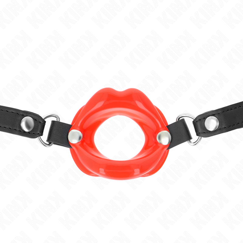 KINK COLLAR & GAG Bâton Lip 8 Cm Sangle Cuir Rouge 63 X 2 Cm Ajustable 39-5... — vue alternative