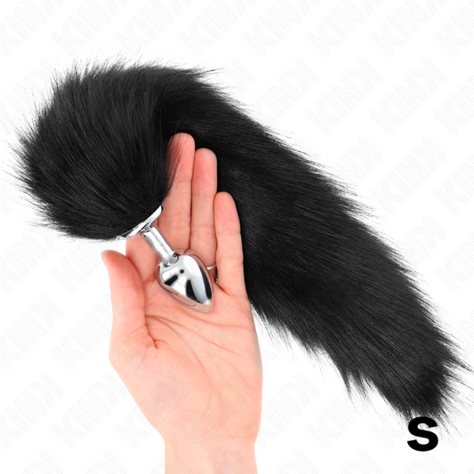 KINK PLEASURE PLUGS Plug Anal Taille S 7 X 3 Cm Queue Synthétique 40 Cm Noir - Aura Intime