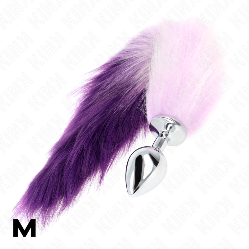 KINK PLEASURE PLUGS Plug Anal Taille M 8 X 3,5 Cm Queue Synthétique 40 Cm Violet — vue arrière