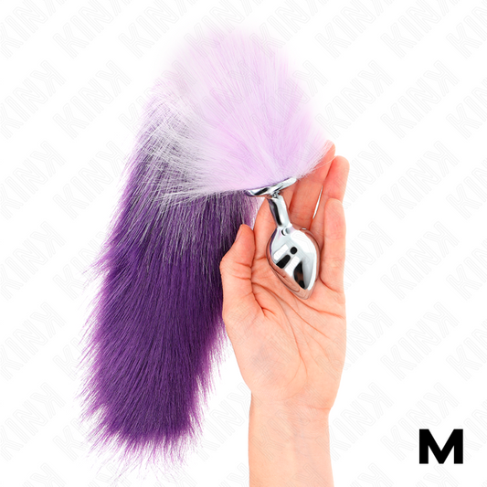KINK PLEASURE PLUGS Plug Anal Taille M 8 X 3,5 Cm Queue Synthétique 40 Cm Violet - Aura Intime
