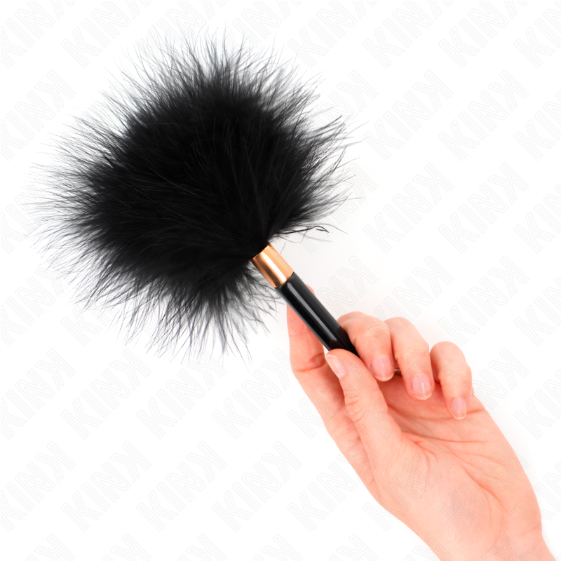 KINK IMPACT & TOUCH Plumes Chacoules Métal Doré Noir 18 Cm - Aura Intime