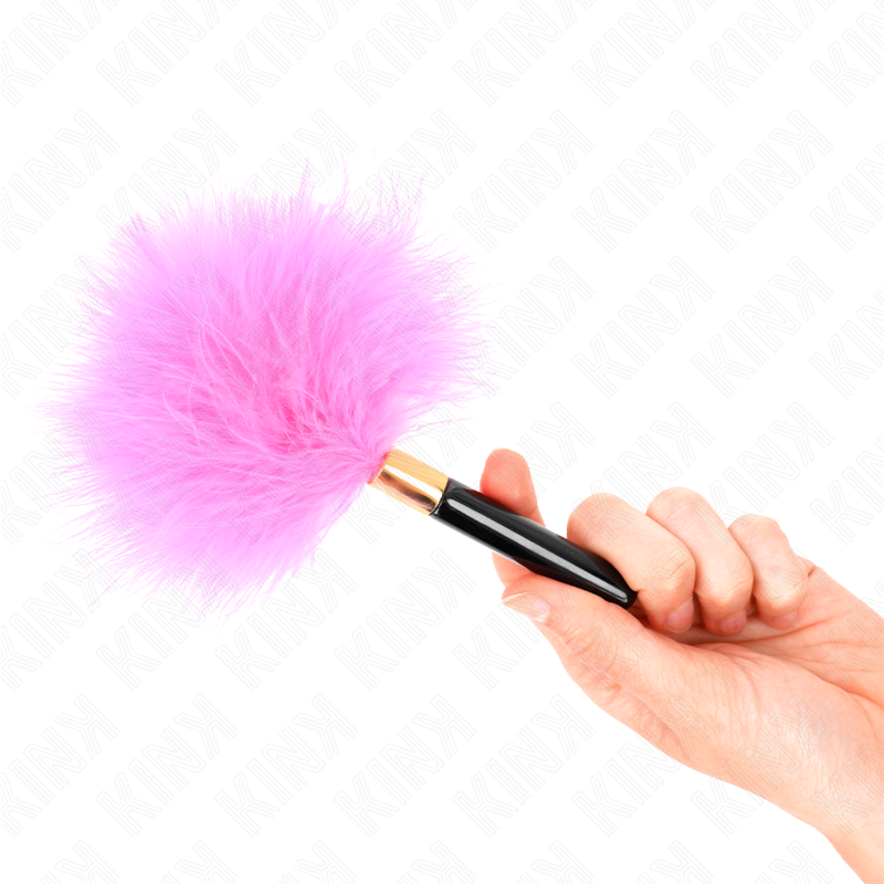 KINK IMPACT & TOUCH Plumes Tickle Métal Doré Fuchsia 18 Cm - Aura Intime