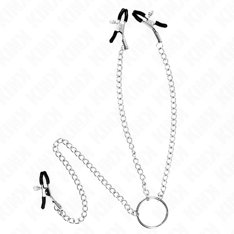 KINK NIPPLE GRIP Pinces Triple À Tamelon Clito Chaîne Modèle 0 - Aura Intime