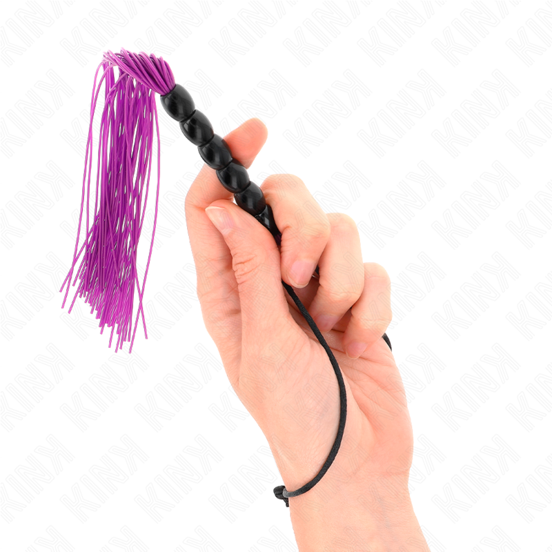KINK IMPACT & TOUCH Mini Fouet Silicone 6 Billes Violes 26 Cm - Aura Intime