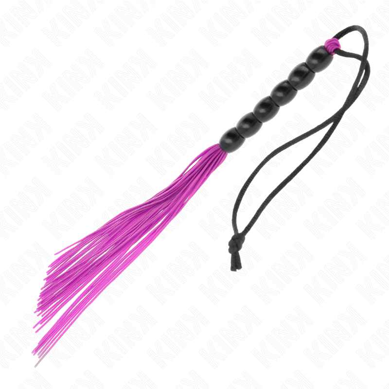KINK IMPACT & TOUCH Mini Fouet Silicone 6 Billes Violes 26 Cm — vue arrière