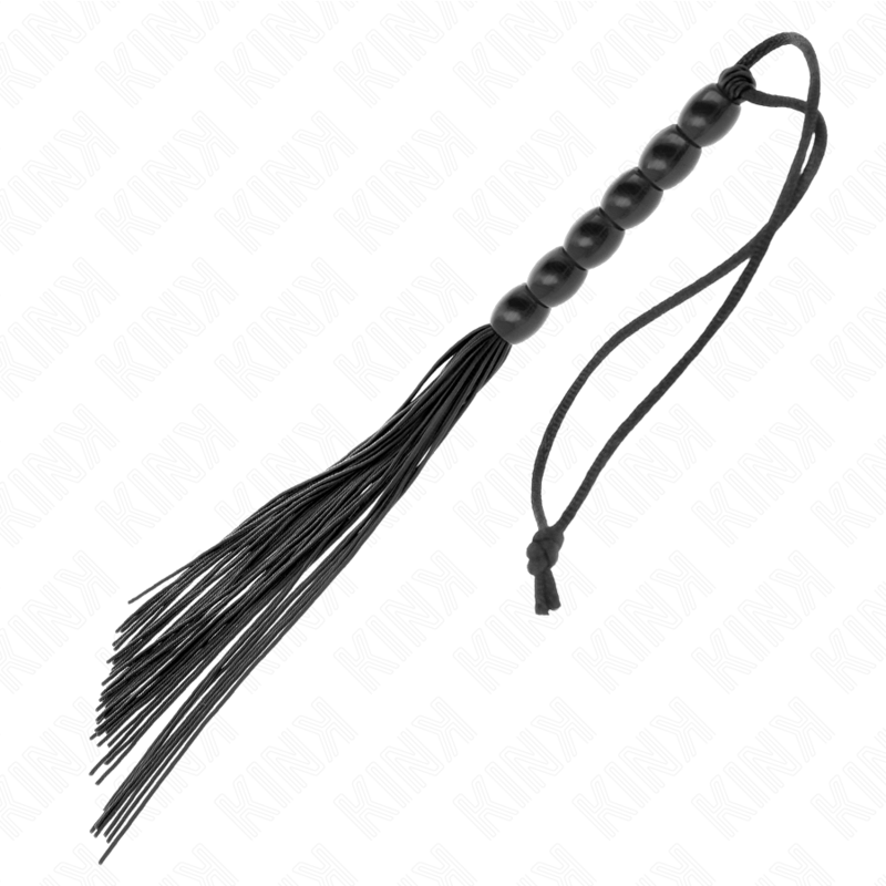 KINK IMPACT & TOUCH Mini Fouet Silicone 6 Billes Noires 26 Cm — accessoires inclus