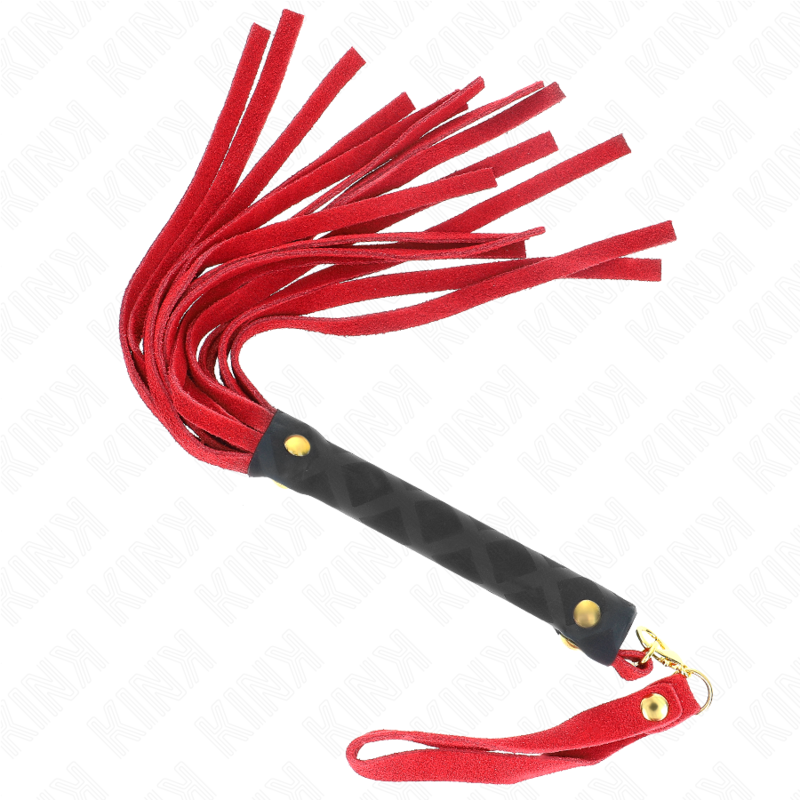 KINK IMPACT & TOUCH Mini Fouet Daim Rouge 30 Cm — vue détaillée