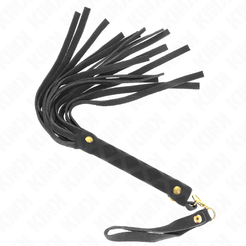 KINK IMPACT & TOUCH Mini Fouet Daim Noir 30 Cm — vue détaillée