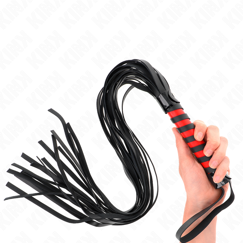 KINK IMPACT & TOUCH Fouet Long Rayé 70 Cm - Aura Intime