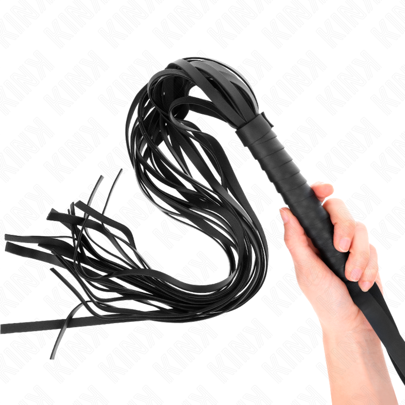 KINK IMPACT & TOUCH Fouet Negro Manche Court Long Queue 70 Cm - Aura Intime