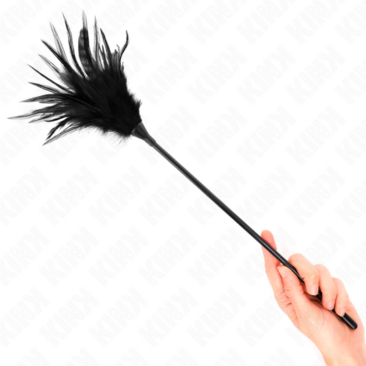 KINK IMPACT & TOUCH Plusieurs Plumes Chatouilles Noires 45 Cm - Aura Intime