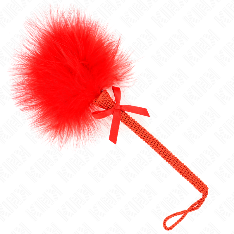 KINK IMPACT & TOUCH Baguette Corde Nylon Plumes Chatouillantes Noeud Rouge 25 Cm — vue détaillée