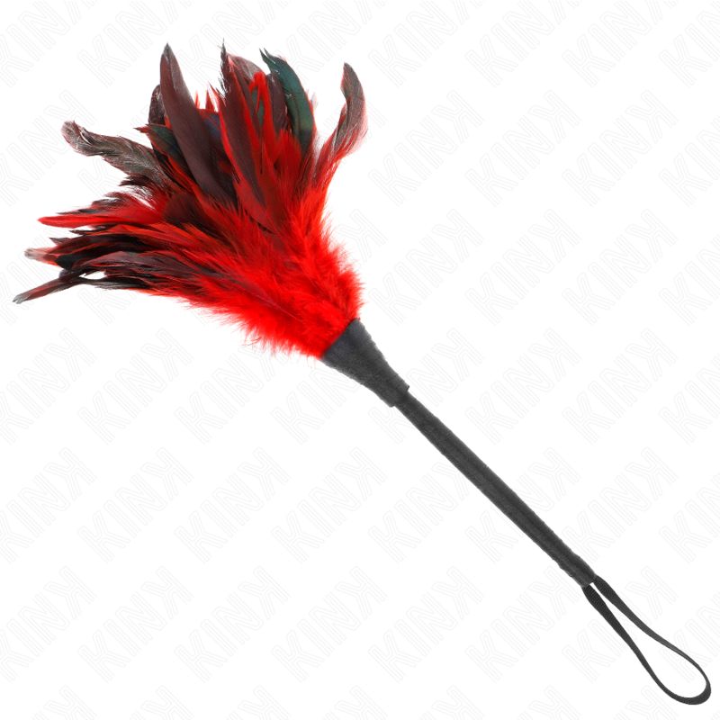 KINK IMPACT & TOUCH Plumes Poulet Tickle Forme Corne Rouge 36 Cm — vue détaillée