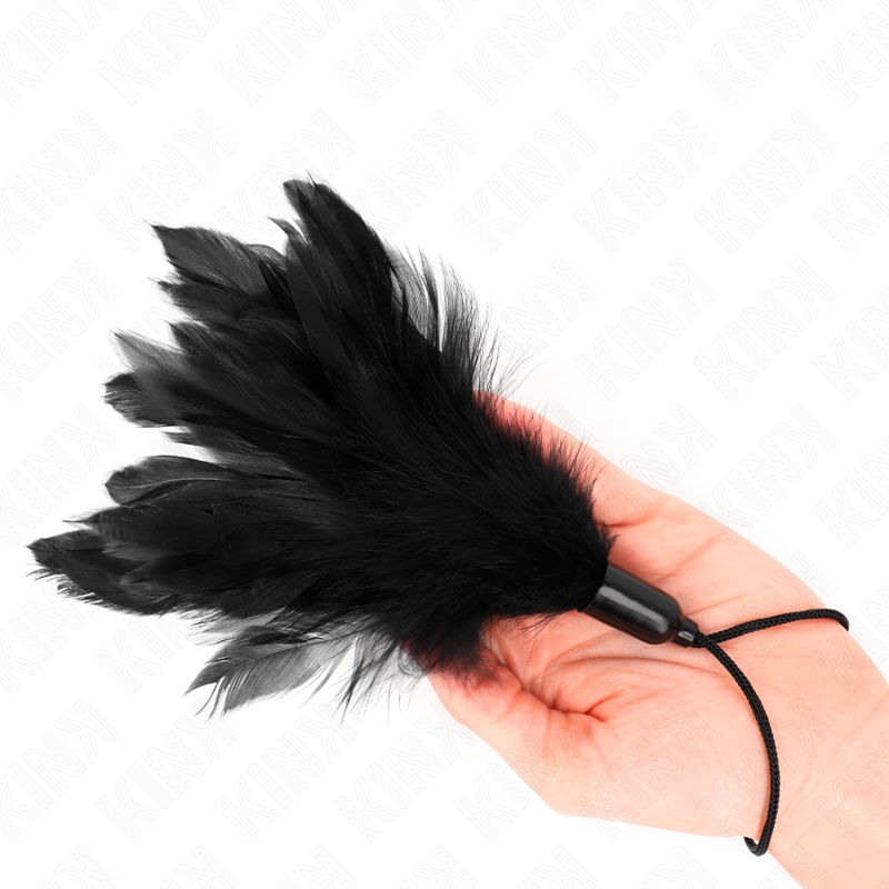 KINK IMPACT & TOUCH Plumes Chacouillées Manche Corde Base Plastique 15 Cm - Aura Intime