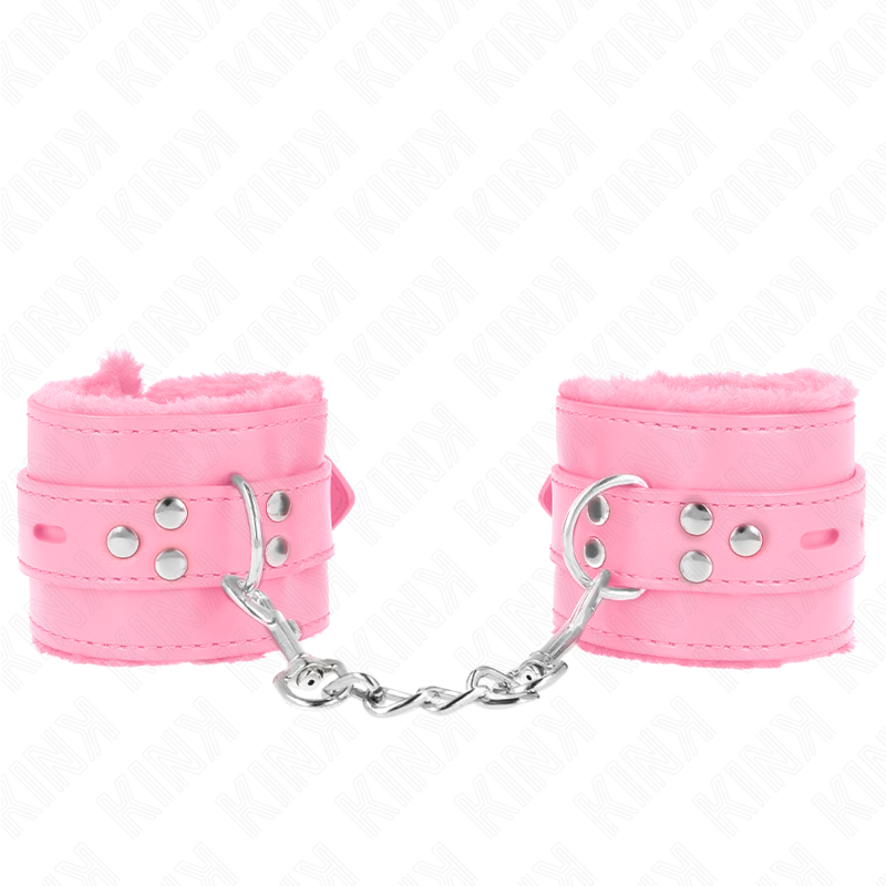 KINK WRIST RESTRAINT Appui-Poignets Doublés Fourrure Trous Carrés Rose Ceintur... — vue détaillée