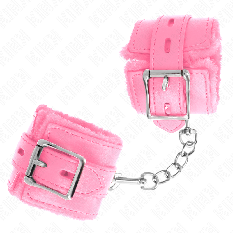 KINK WRIST RESTRAINT Appui-Poignets Doublés Fourrure Trous Carrés Rose Ceintur... — vue alternative