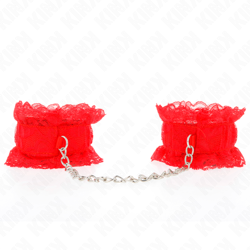 KINK WRIST RESTRAINT Attentes-Poignets Élastiques Dentelle Rouge — vue détaillée