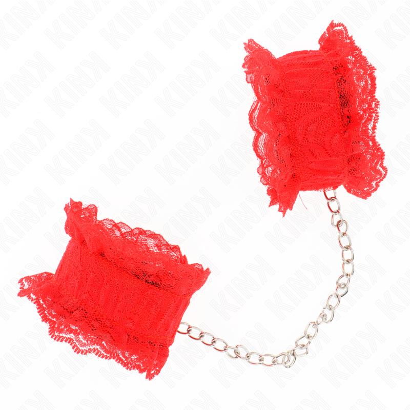KINK WRIST RESTRAINT Attentes-Poignets Élastiques Dentelle Rouge — vue alternative