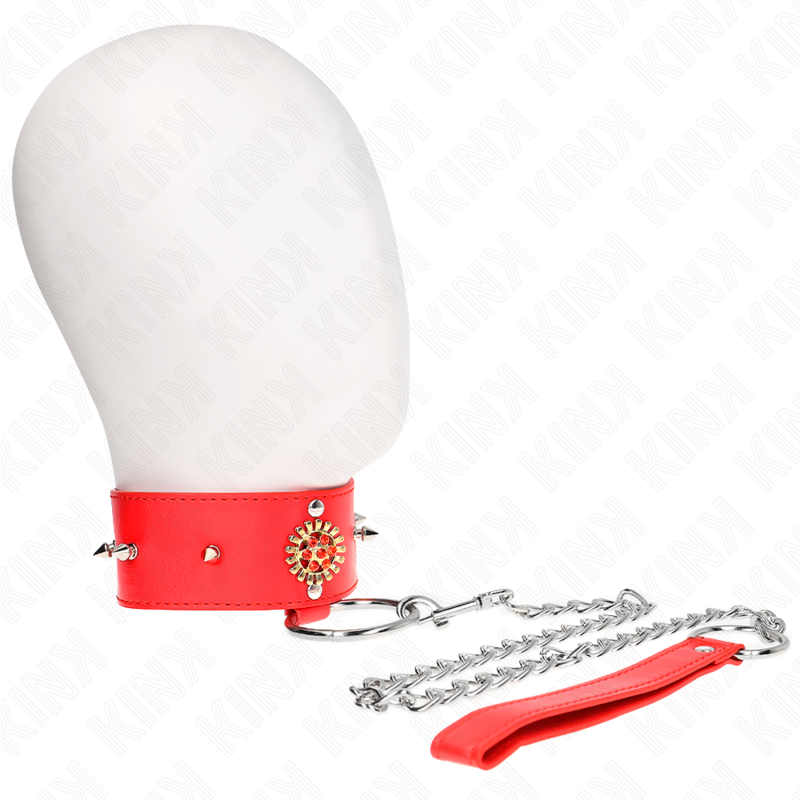 KINK COLLAR & GAG Collier Diamants Rouges Ceinture 65 Cm Ajdustable 35-51 C... - Aura Intime