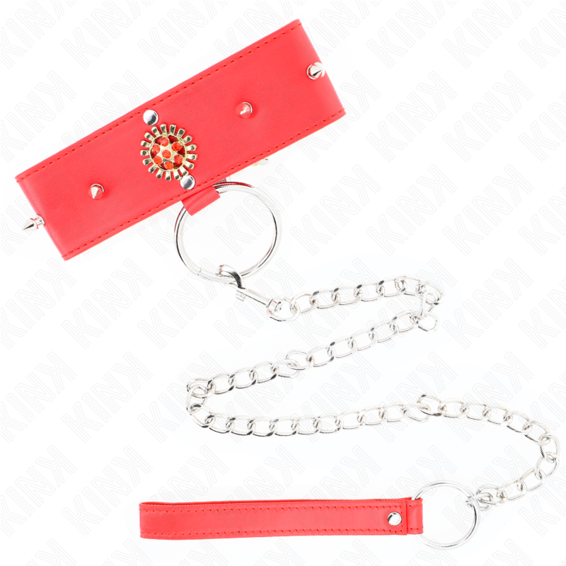 KINK COLLAR & GAG Collier Diamants Rouges Ceinture 65 Cm Ajdustable 35-51 C... — vue détaillée