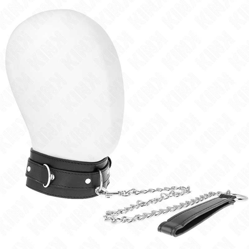 KINK COLLAR & GAG Collier Ceinture 65 Cm Sangle Noir 54 X 4,5 Cm - Aura Intime