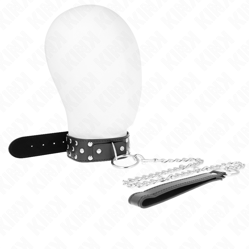 KINK COLLAR & GAG Collier Rivet Anneau Ceinture 65 Cm Noir Ajustable 36-50 ... - Aura Intime
