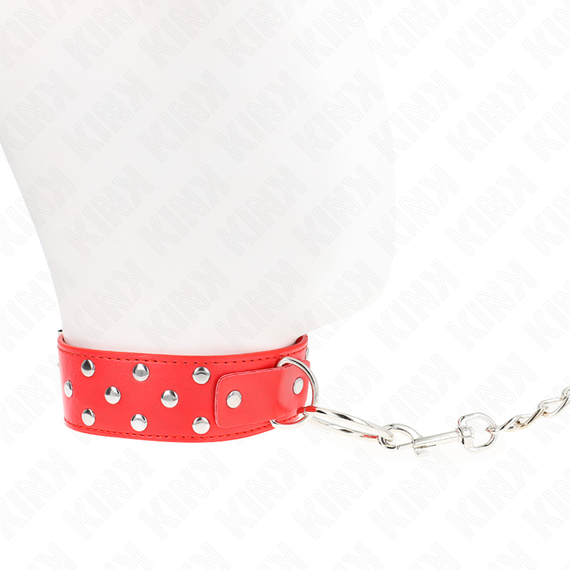 KINK COLLAR & GAG Collier Rivet Anneau Ceinture 65 Cm Rouge Ajustable 36-50... — vue arrière