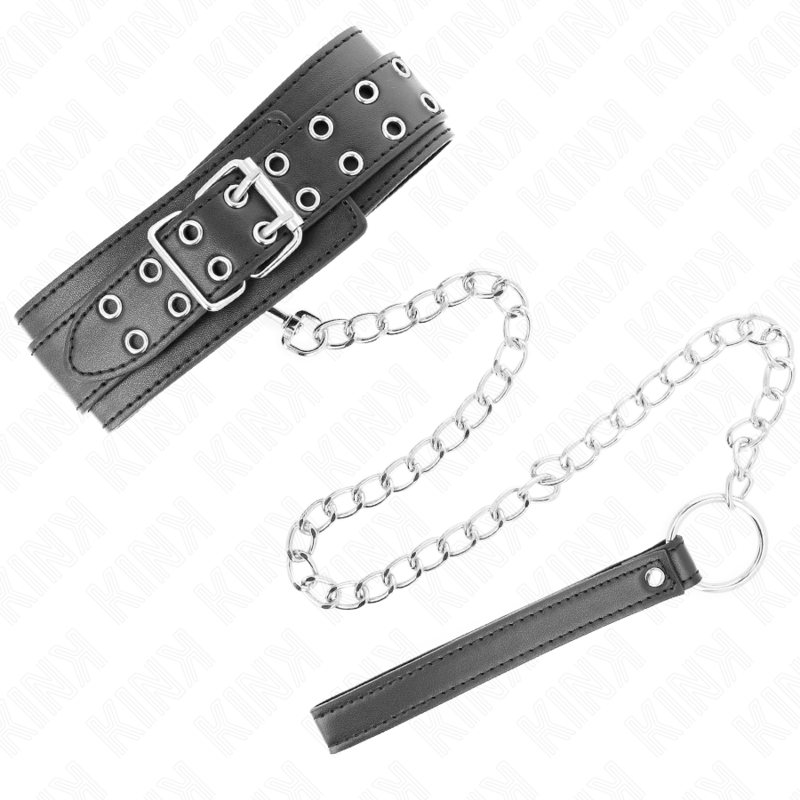 KINK COLLAR & GAG Collier Bracelet 65 Cm Boucles Argent Réglables 33-46 Cm ... — vue détaillée