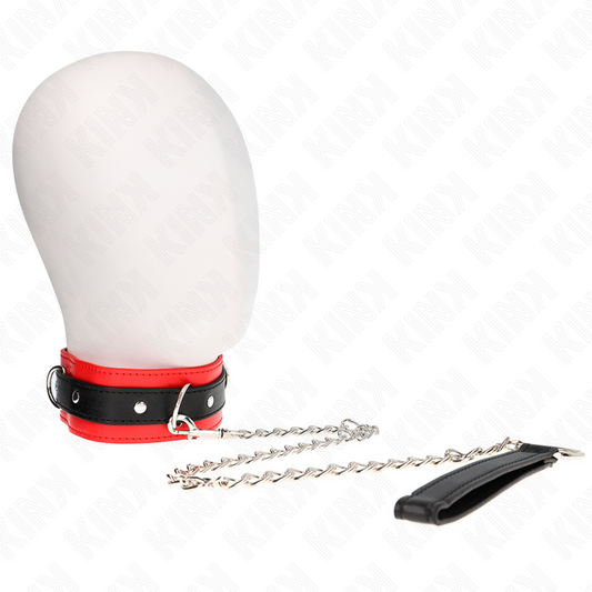 KINK COLLAR & GAG Collier Modèle Basic Laisse 65 Cm Modèle 3 Rouge 53 X 5 Cm - Aura Intime