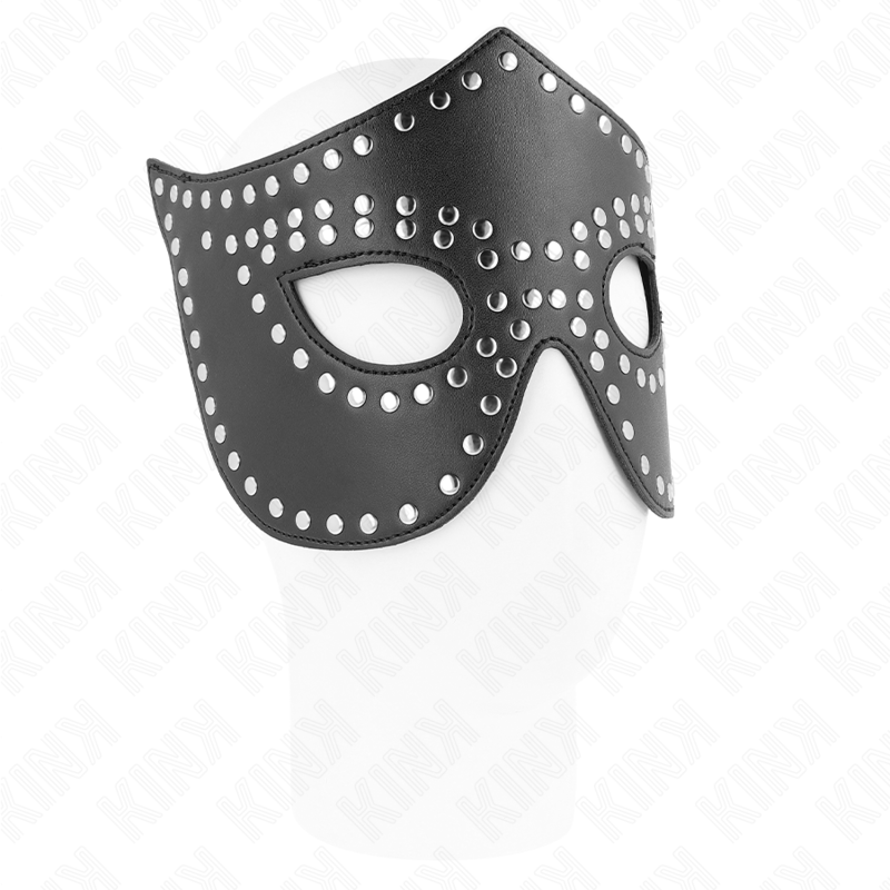 KINK MASKED ALLURE Masque Cuirette À Rivets Modèle 2 30 X 12 Cm - Aura Intime