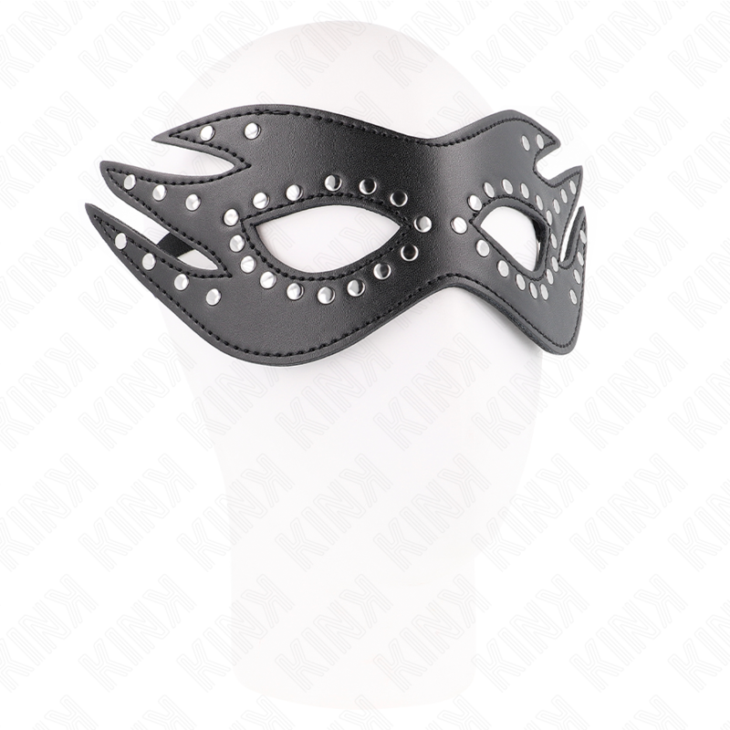 KINK MASKED ALLURE Masque Cuirette À Rivets Modèle 3 26 X 9,5 Cm - Aura Intime
