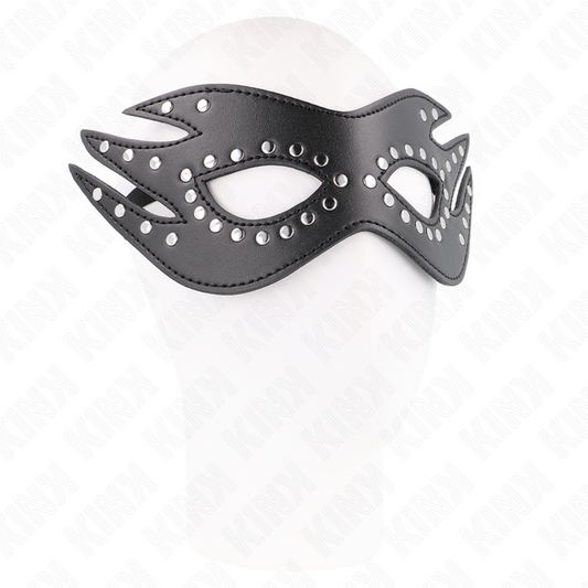 KINK MASKED ALLURE Masque Cuirette À Rivets Modèle 3 26 X 9,5 Cm - Aura Intime
