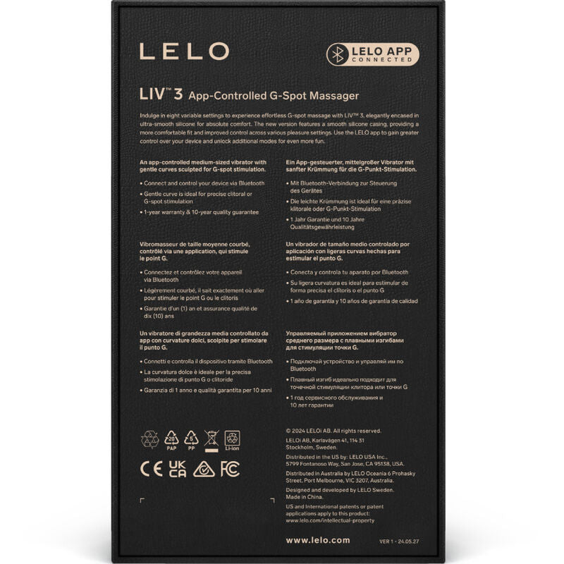 LELO LIV™ 3 STIMULATEUR POINT G ROSE — vue arrière