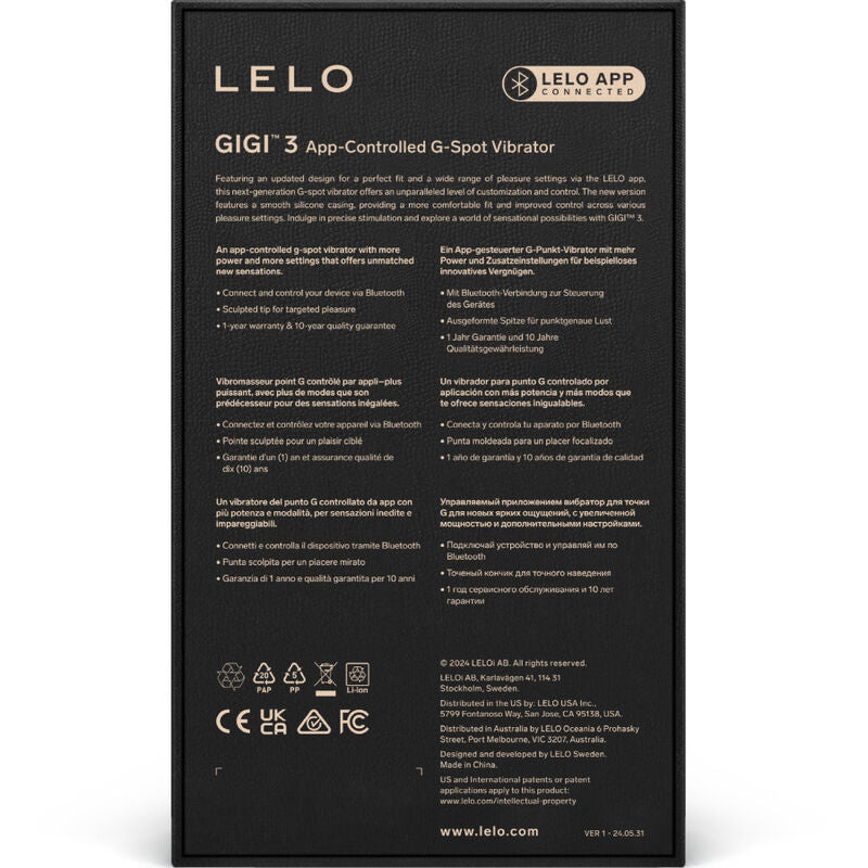 LELO GIGI™ 3 VIBRATEUR POINT G BLEU — vue arrière
