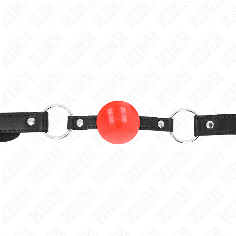 KINK COLLAR & GAG Balle Tpe Rouge 4 Cm Bag 60 X 2 Cm - Aura Intime